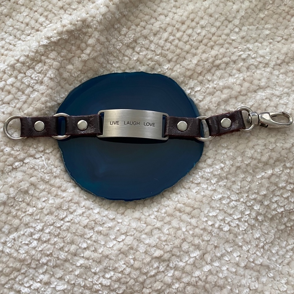 “Live. Laugh. Love.” Leather Bracelet
